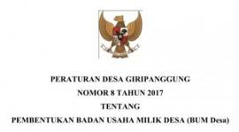 PERATURAN DESA GIRIPANGGUNG NOMOR 8 TAHUN 2017